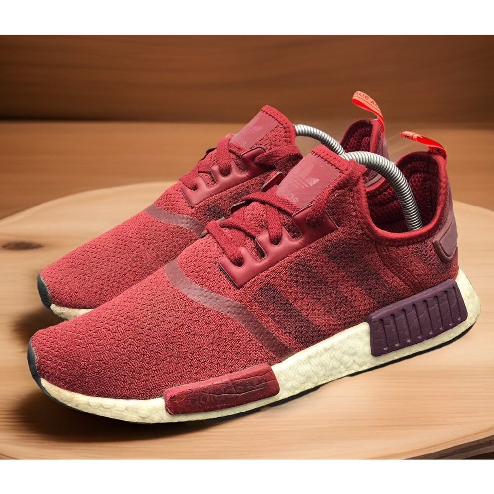 Adidas NMD Boost R1 Stencil Pack Maroon Woman Size 10 Fast Shipping